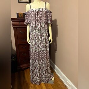 Printed cold shoulder dress